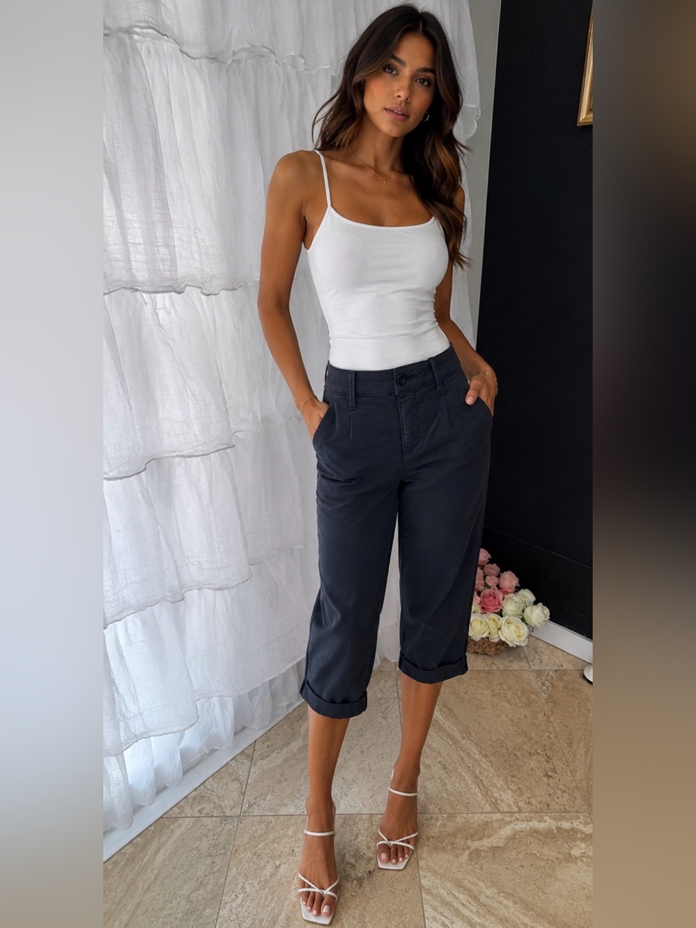 NYDJ Lift Tuck Technology Black Cropped Pants